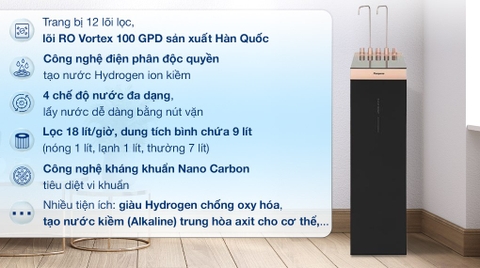 Máy lọc nước RO nóng nguội lạnh Hydrogen ion kiềm Kangaroo Sumire KGHC12A3 12 lõi