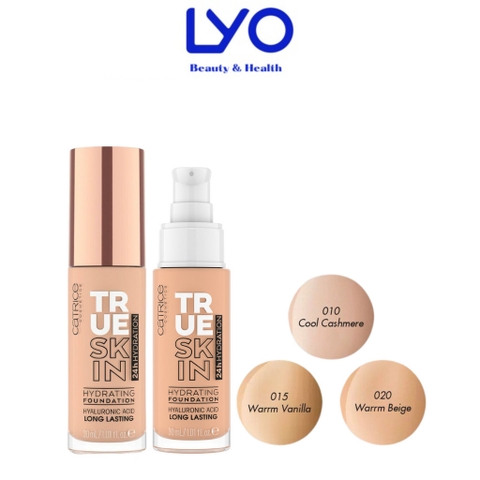 Kem nền Catrice True Skin Hydrating Foundation Làm dịu da & Che mờ khuyết điểm 30ml
