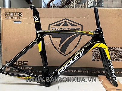 Khung sườn xe đạp đua chuyên nghiệp : RIDLEY NOAH SL (Full Carbon). Màu Đen/Vàng