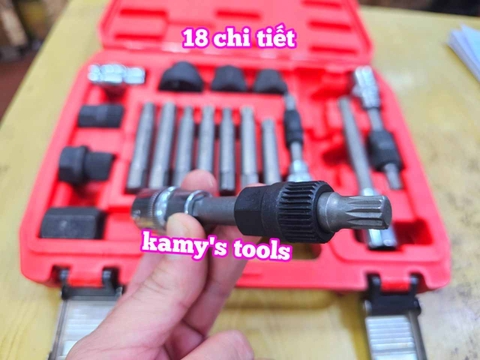 Bộ tuýp khẩu tháo mở puly máy phát 18 chi tiết Wetools WT1170