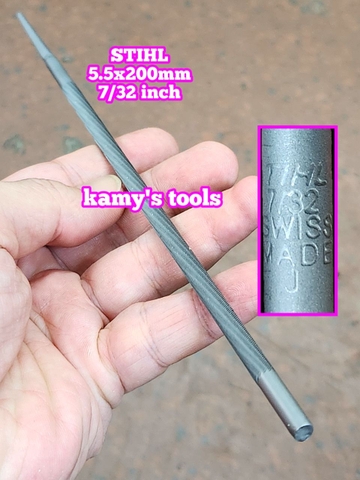 Giũa dũa tròn mài lưỡi cưa xích 5.5mm 7/32 inch STIHL dài 200mm