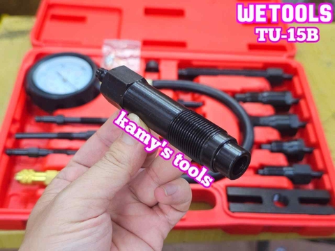 Thiết bị đồng hồ đo kiểm tra áp suất nén xilanh động cơ dầu diesel xe tải TU-15B Wetools 16 chi tiết WT-33515B
