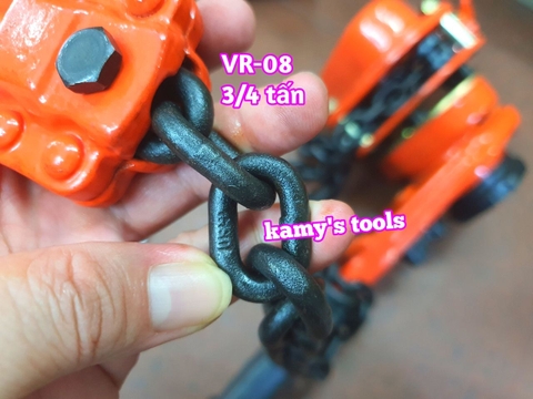 Pa lăng xích lắc tay Nitto 3/4 tấn (0.75 tấn) 1.5m (1.5 mét) VR-08 cao cấp