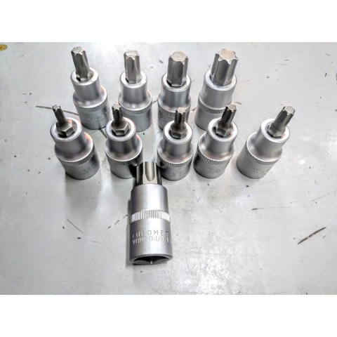 Bộ Tuýp Lú Đầu Sao 10 Cái T20-T70 Đầu Vuông 12.7mm, Bộ Tuýp Chữ T, Bộ Tuýp Sao