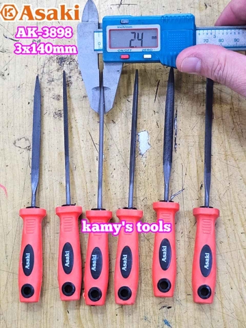 Bộ dũa giũa mini 6 cây Asaki AK-3898 cỡ 3mm 3x140mm