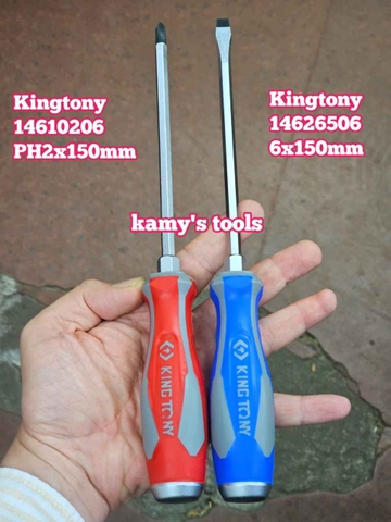 Tua vít đóng bake dẹp Kingtony PH2 6mm dài 150mm model 14610206 và 14626506