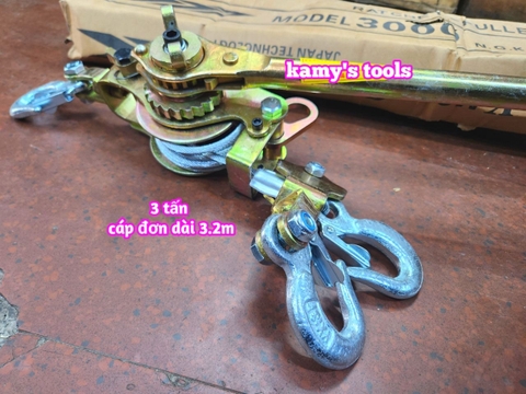 Kích căng cáp 3 tấn 3 móc cáp đơn dài 3.2m Pat Ngk