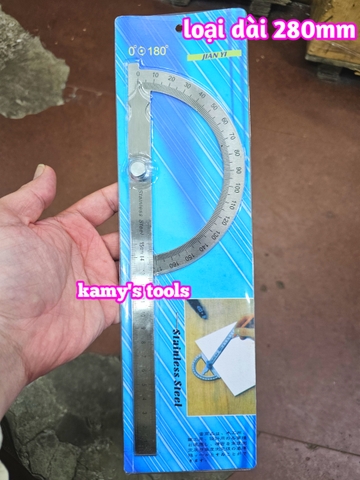 Thước đo góc điều chỉnh 180 độ dài 197mm và 280mm kamytools