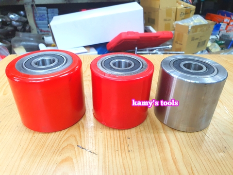 Bánh xe nâng tay PU đỏ 68x73, 70x80 bán lẻ từng cái