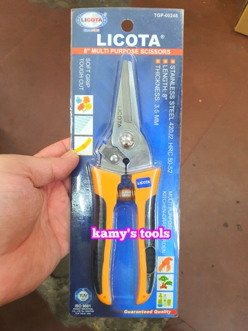 Kéo cắt cành cây Licota mỏ cong 8 inch TGP-00387 ,  mỏ thẳng 8 inch TGP-00248 hoặc 6 inch TGP-00248-6 ( kéo tỉa cành)