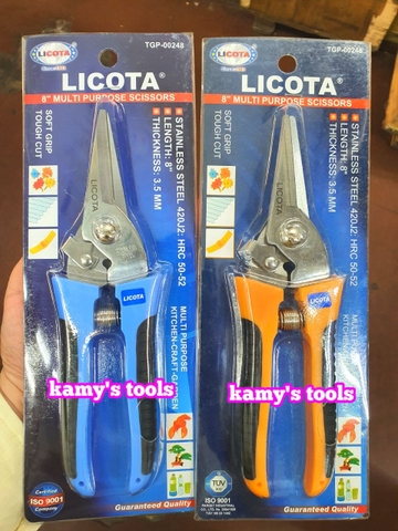 Kéo cắt cành cây Licota mỏ cong 8 inch TGP-00387 ,  mỏ thẳng 8 inch TGP-00248 hoặc 6 inch TGP-00248-6 ( kéo tỉa cành)