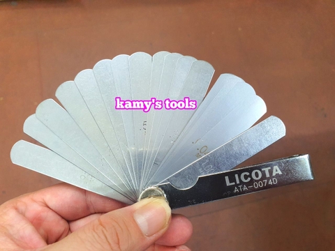 Thước Căn Lá, Thước Lá Căn Chỉnh Cò Xu Pắp Licota 25 lá Ata-0074d, Thước lá đo khe hở