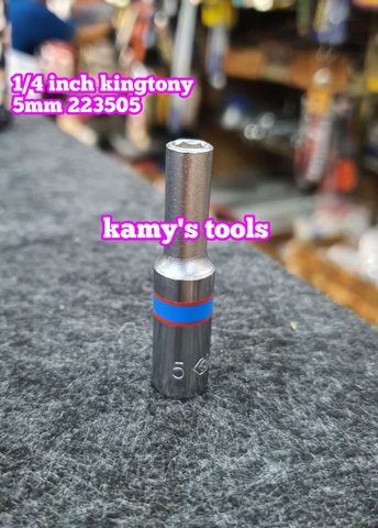 Đầu tuýp đầu khẩu dài 1/4 inch Kingtony 4mm 4.5mm 5mm 5.5mm 6mm 7mm 8mm 9mm 10mm 11mm 12mm 13mm 14mm model 2235
