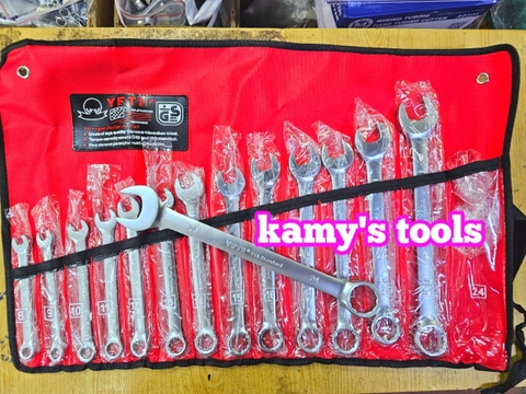 Bộ Cờ Lê Vòng Miệng Yeti 14 Cái 8-24mm Nặng Khoảng 1792g, Bộ Chìa Khóa Vòng Miệng Yeti