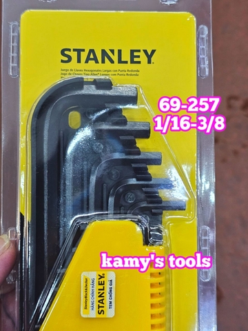 Bộ lục giác hệ inch 12 chi tiết stanley 69-257 1/16-3/8 inch