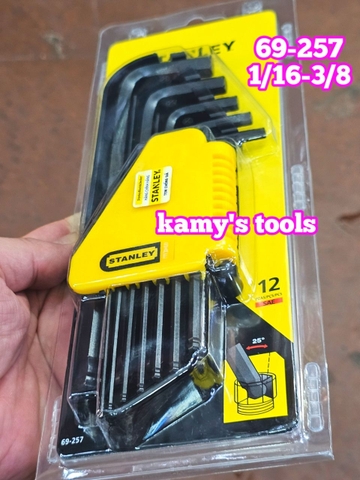 Bộ lục giác hệ inch 12 chi tiết stanley 69-257 1/16-3/8 inch