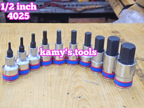 Đầu tuýp khẩu lục giác lú đầu 1/2 inch Kingtony H3 H4 H5 H6 H7 H8 H10 H12 H14 H17 H19 402503 402504 402505 402506 402507 402508 402510 402512 402514 402517 402519