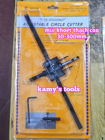 Mũi Khoan Khoét Lỗ Thùng Loa, Lỗ Đèn Thạch Cao Âm Trần 120mm 200mm 300mm (Bộ Mũi Khoét Lỗ Gỗ Thạch Cao Trần)