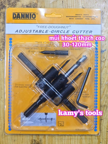 Mũi Khoan Khoét Lỗ Thùng Loa, Lỗ Đèn Thạch Cao Âm Trần 120mm 200mm 300mm (Bộ Mũi Khoét Lỗ Gỗ Thạch Cao Trần)