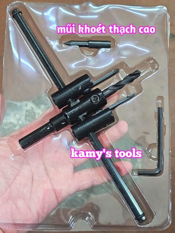 Mũi Khoan Khoét Lỗ Thùng Loa, Lỗ Đèn Thạch Cao Âm Trần 120mm 200mm 300mm (Bộ Mũi Khoét Lỗ Gỗ Thạch Cao Trần)