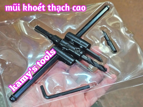 Mũi Khoan Khoét Lỗ Thùng Loa, Lỗ Đèn Thạch Cao Âm Trần 120mm 200mm 300mm (Bộ Mũi Khoét Lỗ Gỗ Thạch Cao Trần)