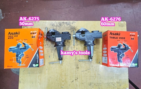 Ê tô kẹp bàn mâm xoay 360 độ hàm rộng 50mm 60mm Asaki Ak-6276 và Ak-6275