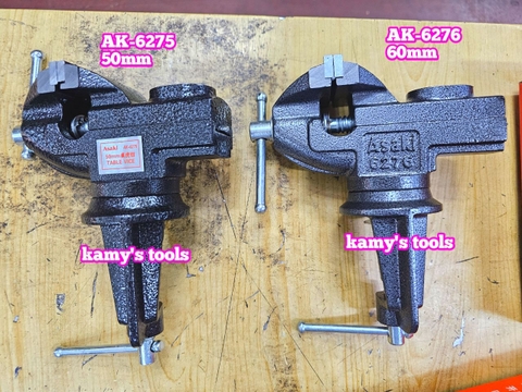 Ê tô kẹp bàn mâm xoay 360 độ hàm rộng 50mm 60mm Asaki Ak-6276 và Ak-6275