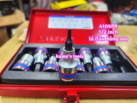 Bộ đầu tuýp lục giác bông sao Kingtony 9 chi tiết 4109PR (Bộ Khẩu Lú Đầu Lục Giác Bông Sao)