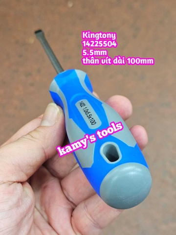 Tua vít dẹp cán cao su 5.5mm dài 100mm Kingtony model 14225504
