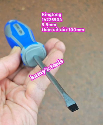 Tua vít dẹp cán cao su 5.5mm dài 100mm Kingtony model 14225504