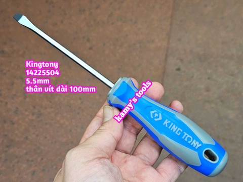Tua vít dẹp cán cao su 5.5mm dài 100mm Kingtony model 14225504