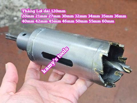 Mũi khoan rút lõi xuyên tường dài 120mm Thắng Lợi 20mm 21mm 27mm 30mm 32mm 34mm 35mm 36mm 40mm 42mm 45mm 46mm 50mm 55mm 60mm