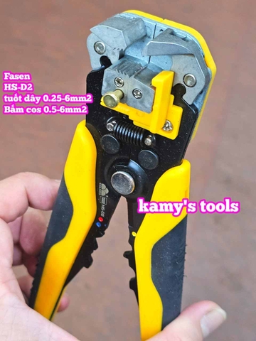 Kìm tuốt dây điện tự động bấm cos cắt đa năng Fasen HS-D2 0.25-6mm2