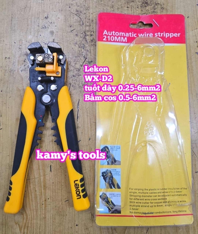 Kìm tuốt dây điện tự động bấm cos cắt đa năng Lekon WX-D2 0.25-6mm2