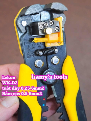 Kìm tuốt dây điện tự động bấm cos cắt đa năng Lekon WX-D2 0.25-6mm2