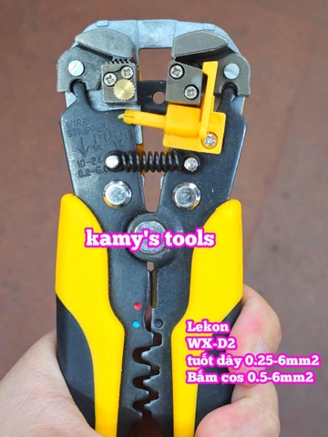 Kìm tuốt dây điện tự động bấm cos cắt đa năng Lekon WX-D2 0.25-6mm2