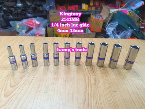 Bộ tuýp dài 1/4 inch Kingtony 11 chi tiết model 2511MR 4mm-13mm