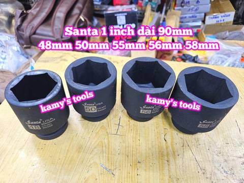 Đầu tuýp khẩu 1 inch Santa thép Cr-mo 46mm 48mm 50mm 55mm 56mm 58mm IM346 IM348 IM350 IM355 IM356 IM358