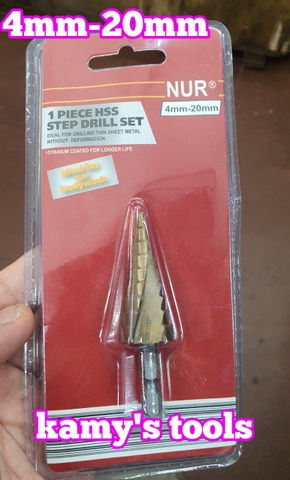 Mũi khoan tháp rãnh xoắn NUR 4-12, 4-20, 4-32mm chuyên khoan sắt , tôn, nhôm