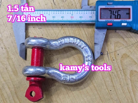 Ma ní omega chốt vặn ren 1.5 tấn 7/16 inch đường kính ty ren 12mm