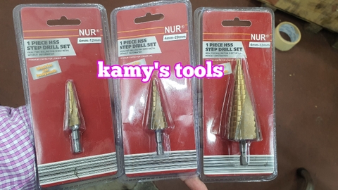 Mũi khoan tháp rãnh xoắn NUR 4-12, 4-20, 4-32mm chuyên khoan sắt , tôn, nhôm