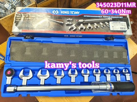 Cần siết lực Kingtony 60-340Nm 345203D11MR 1/2 inch 9 cờ lê miệng 13-30 mm