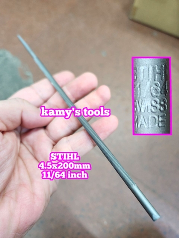 Giũa dũa tròn mài lưỡi cưa xích 4.5mm 11/64 inch STIHL dài 200mm