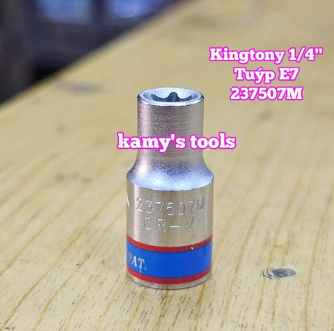 Đầu tuýp đầu khẩu E 1/4 inch dài 24mm Kingtony E4 E5 E6 E7 E8 model 237504M 237505M 237506M 237507M 237508M