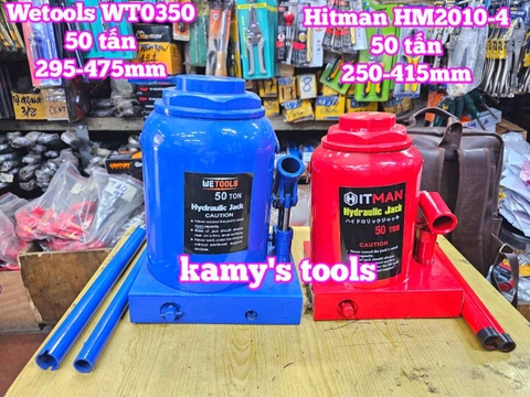 Kích con đội thuỷ lực 50 tấn đế dày xác lớn Wetools WT0350 295-475mm