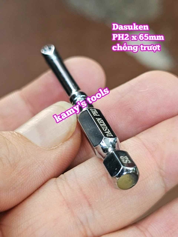 Đầu mũi bắn vít bake PH2 dài 65mm chống trượt Dasuken DSK-NS0265 (bán lẻ 1 cây)