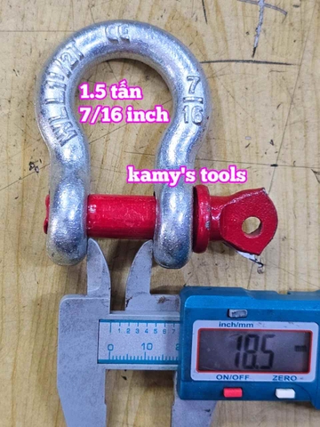 Ma ní omega chốt vặn ren 1.5 tấn 7/16 inch đường kính ty ren 12mm