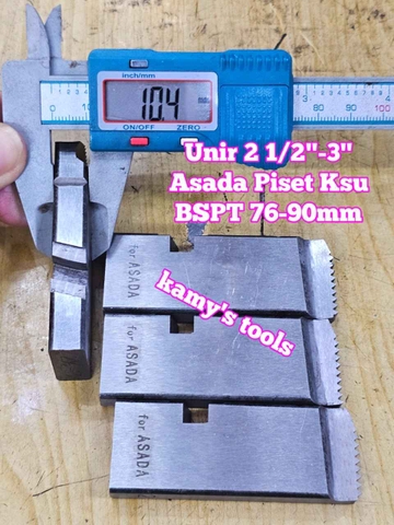 2 1/2-3 inch Dao tiện ren ống Asada Ksu Piset hiệu Unir BSPT hệ BSPT 76mm-90mm WTUA-0203