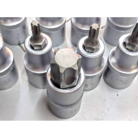 Bộ Tuýp Lú Đầu Sao 10 Cái T20-T70 Đầu Vuông 12.7mm, Bộ Tuýp Chữ T, Bộ Tuýp Sao