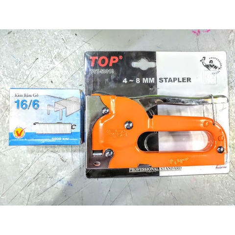 Súng Bắn Đinh Ghim Top Tst-50010 Và 5000 Đinh Ghim 16-6 (Kìm Bấm Đinh Ghim, Súng Bắn Đinh Ghim)
